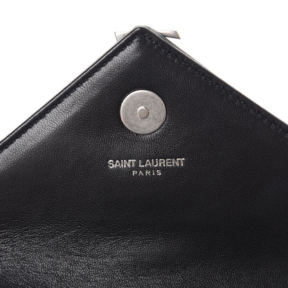 Saint Laurent Grained Calfskin Matelasse Chevron Monogram Classic Baby Chain Bag Black 7 of 8