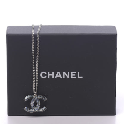Chanel Crystal Baguette CC Necklace Blue 6 of 6