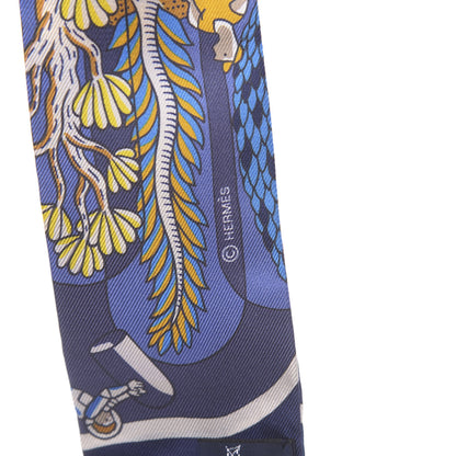 Hermes Silk Exposition Universelle Twilly Bleu Jaune Vif Rouge 2 of 4