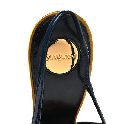 Saint Laurent Vernice Seta Slingback Pumps 38 Overnight 38 Blue 7 of 9