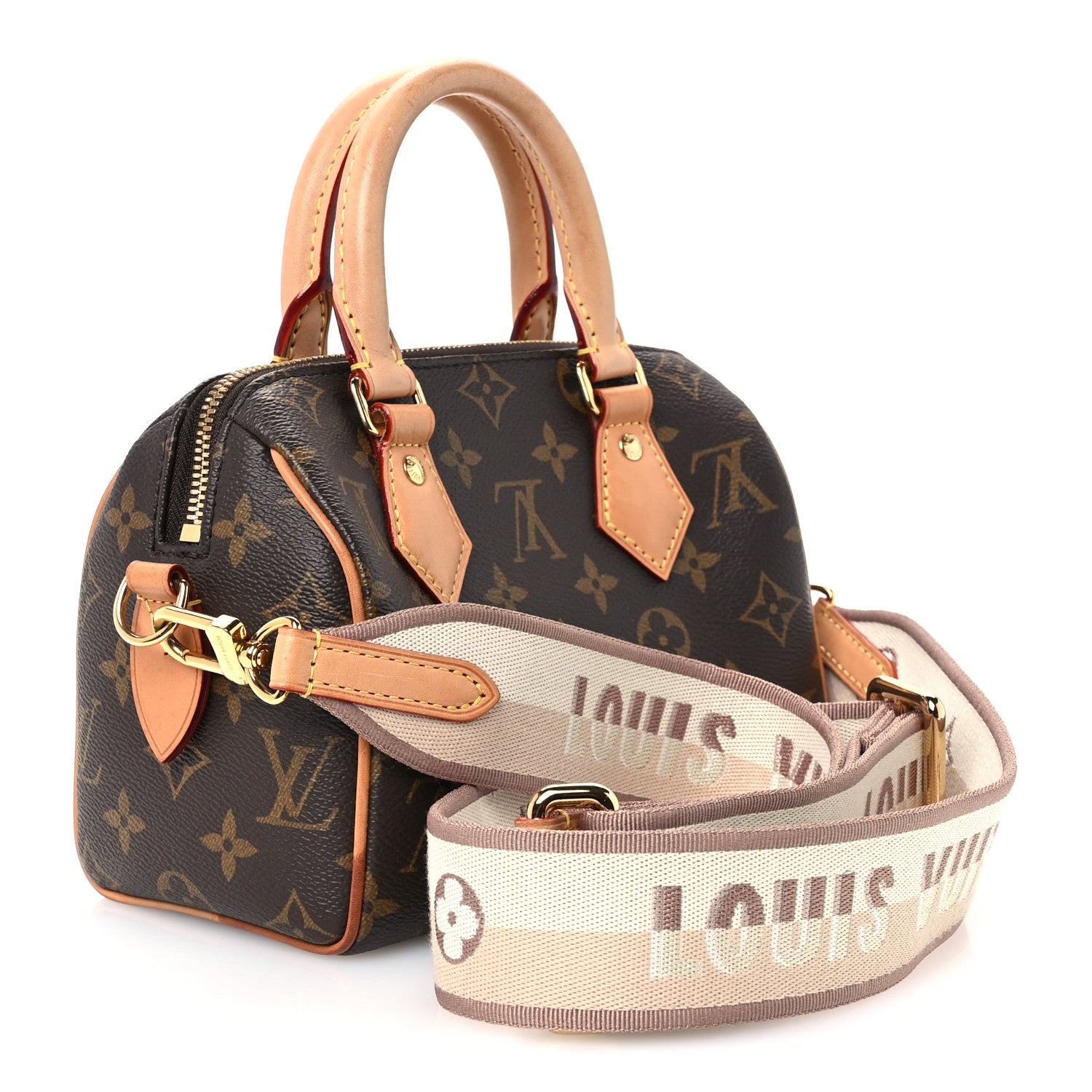 Louis Vuitton Monogram Speedy Bandouliere 20 Beige 3 of 9
