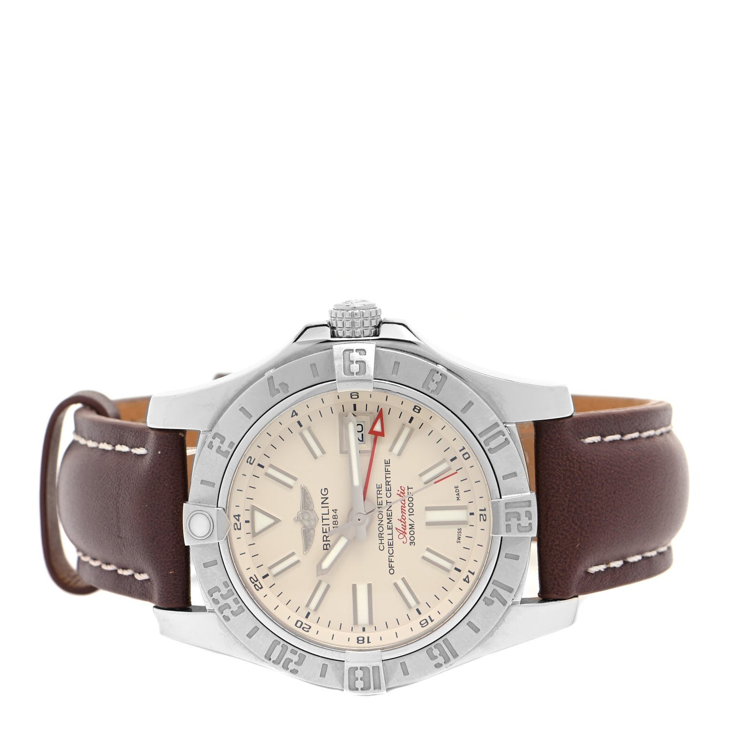 Stainless Steel Calfskin 43mm Avenger II Automatic Watch Ivory A32390