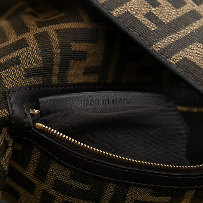 Fendi Fabric Jacquard FF 1974 Medium Baguette Tobacco Moro Black 7 of 16