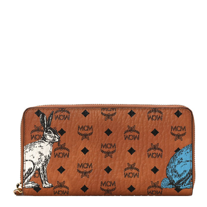MCM Visetos Rabbit Zip Around Wallet Cognac 1 of 10