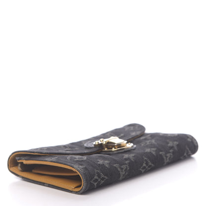 Louis Vuitton Denim Amelia Wallet Black 4 of 8