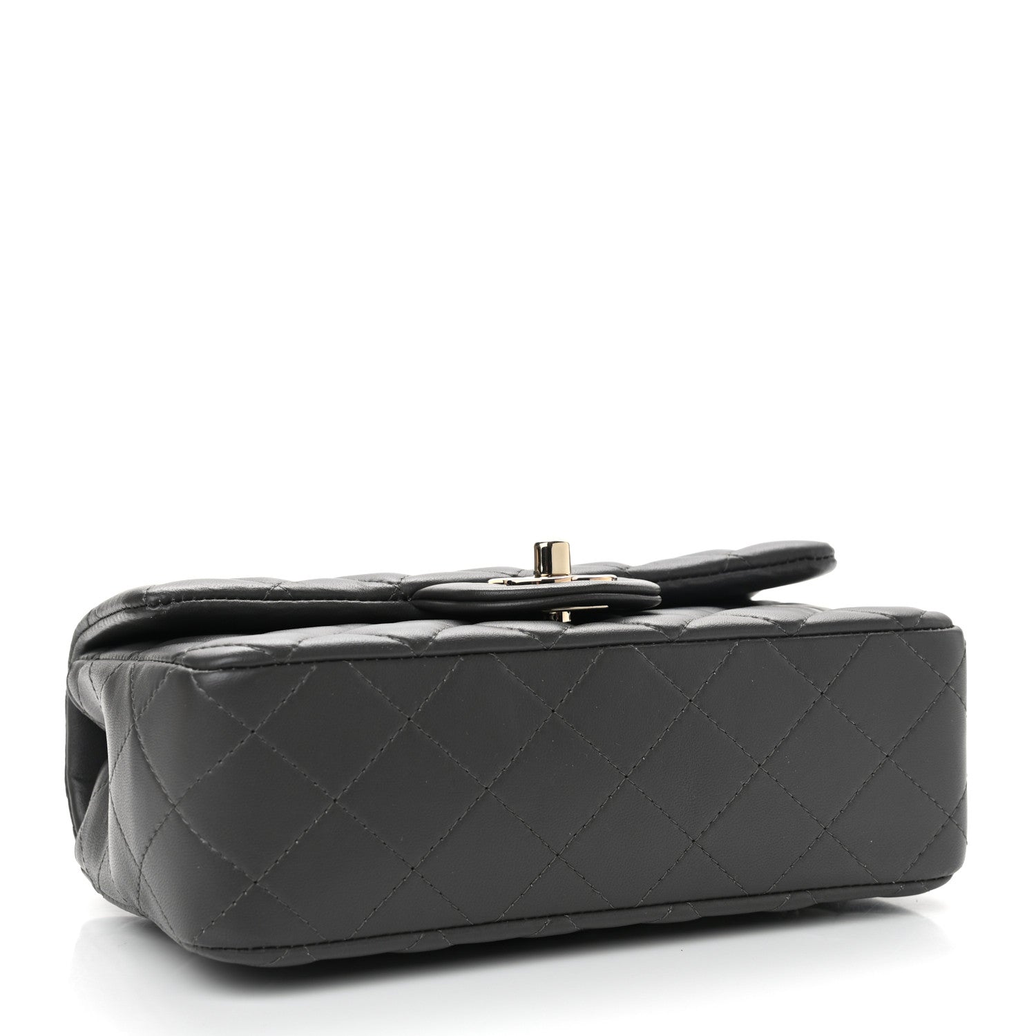 Chanel Lambskin Quilted Mini Rectangular Flap Dark Grey 4 of 11