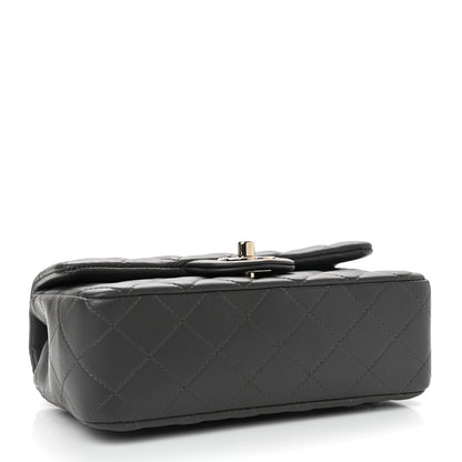Chanel Lambskin Quilted Mini Rectangular Flap Dark Grey 4 of 11