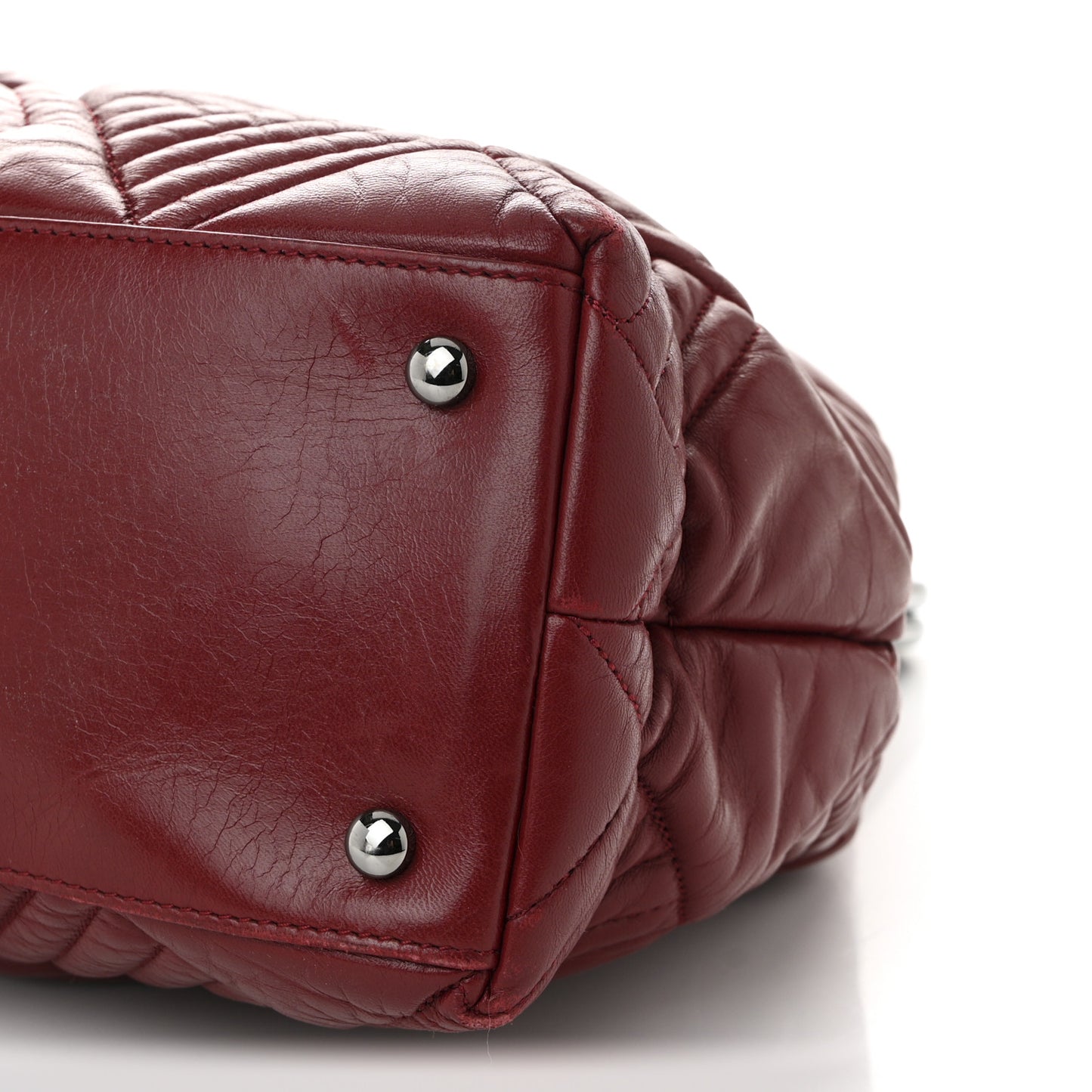 Lambskin Large In and Out Tote  Red