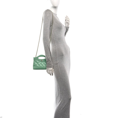 Chanel Shiny Crumpled Calfskin Quilted Nano 31 Shopping Bag Light Green 2 of 11