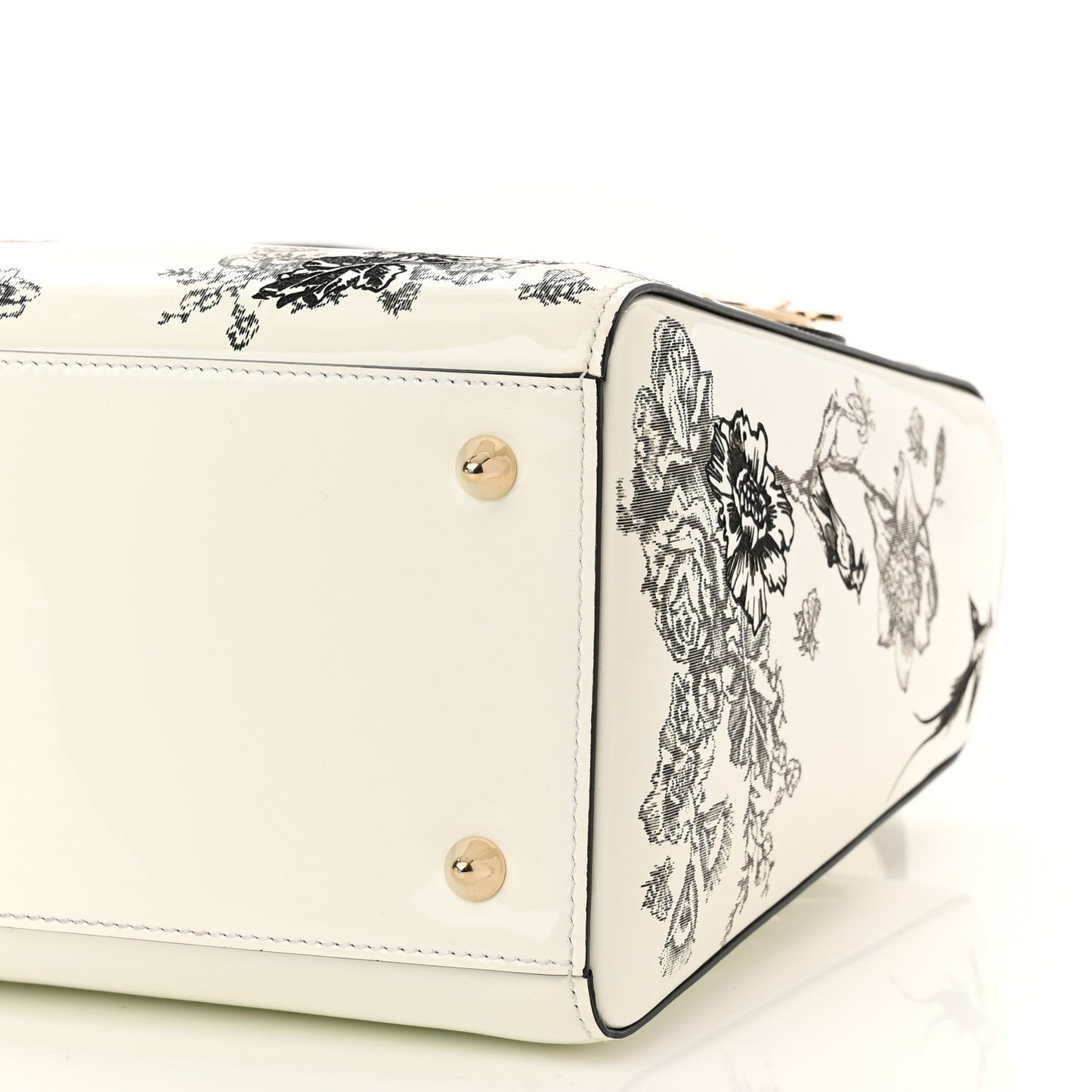 Patent Toile de Jouy Medium Lady Dior