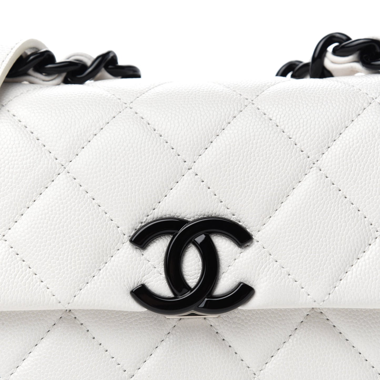 Caviar Quilted My Everything Small Flap White Black