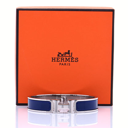 Hermes Enamel Narrow Clic Clac H Bracelet GM Indigo 8 of 8