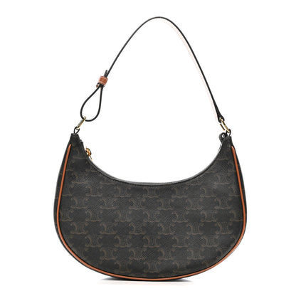 Celine Triomphe Canvas Calfskin Ava Shoulder Bag Tan 1 of 12
