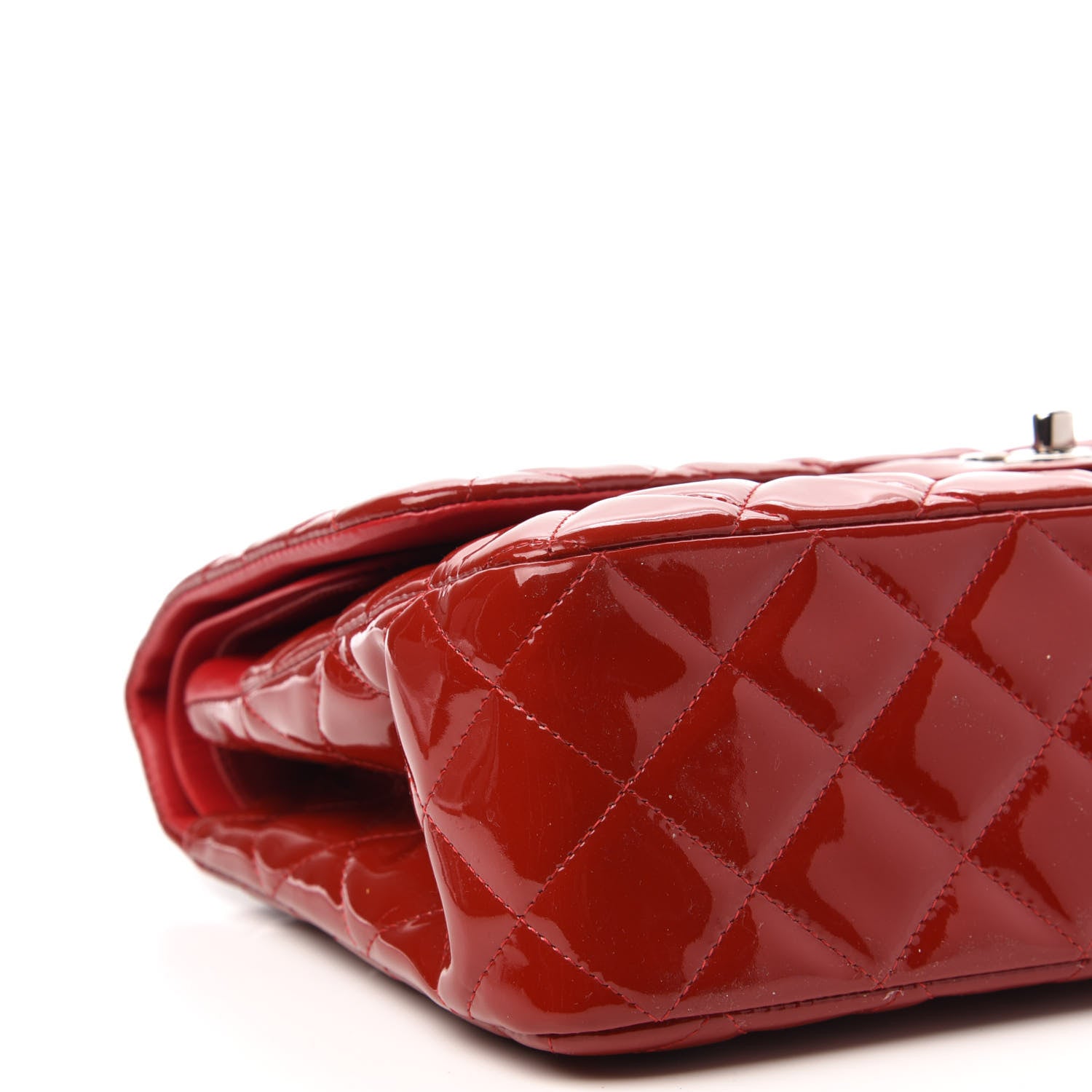 Chanel Patent Quilted Jumbo Double Flap Red 6 of 12
