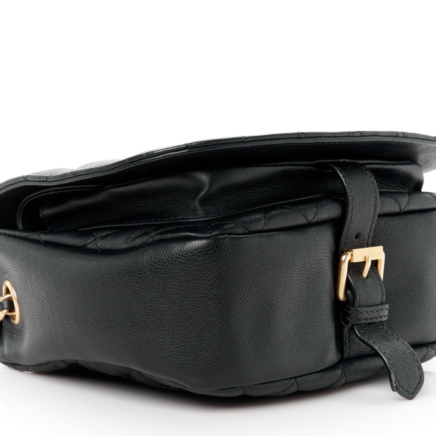 Chanel Grained Calfskin Quilted Messenger Flap Black 9 of 10