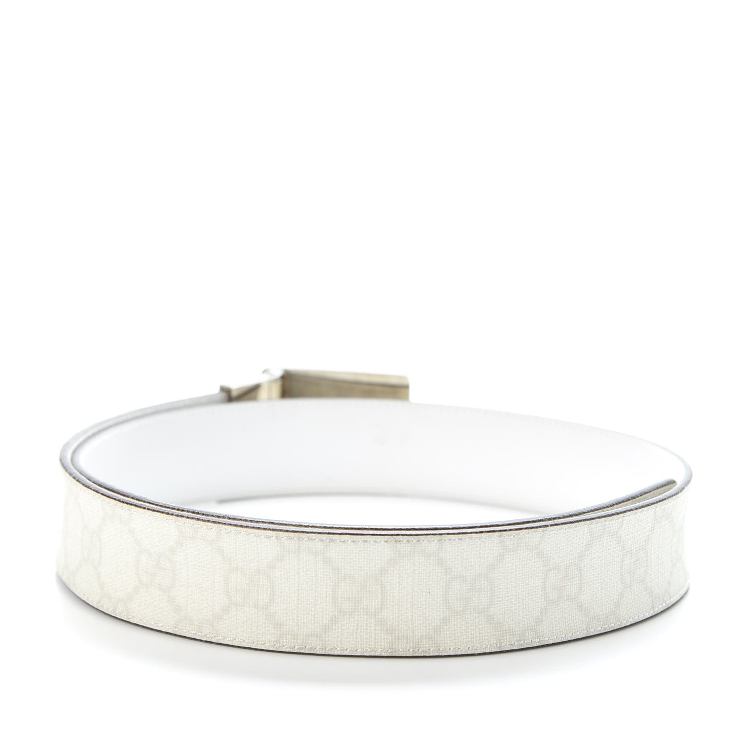 GG Supreme Monogram Reversible Belt 85 34 White