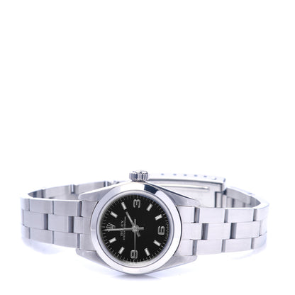 Rolex Stainless Steel 24mm Oyster Perpetual Watch Black 67180 2 of 6