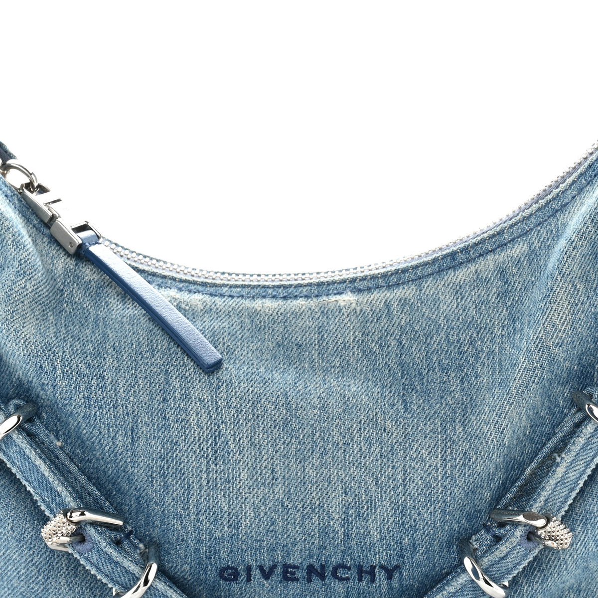 Washed Denim Mini Voyou Boyfriend Party Bag Medium Blue