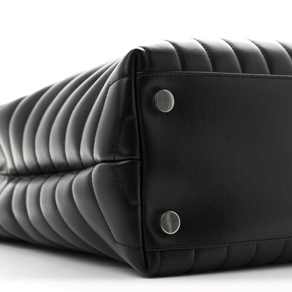 Saint Laurent Calfskin Y Quilted Monogram Large Loulou Shopper Black 10 of 11