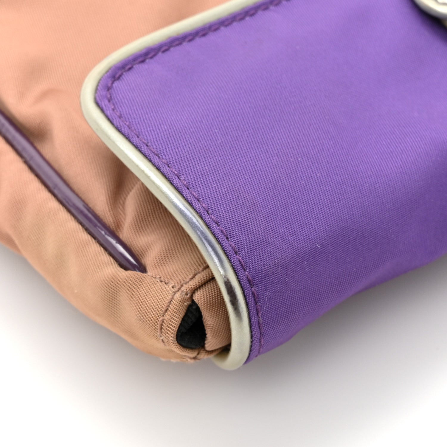 Prada Nylon Vernice Belt Bag Purple Beige Black 11 of 12