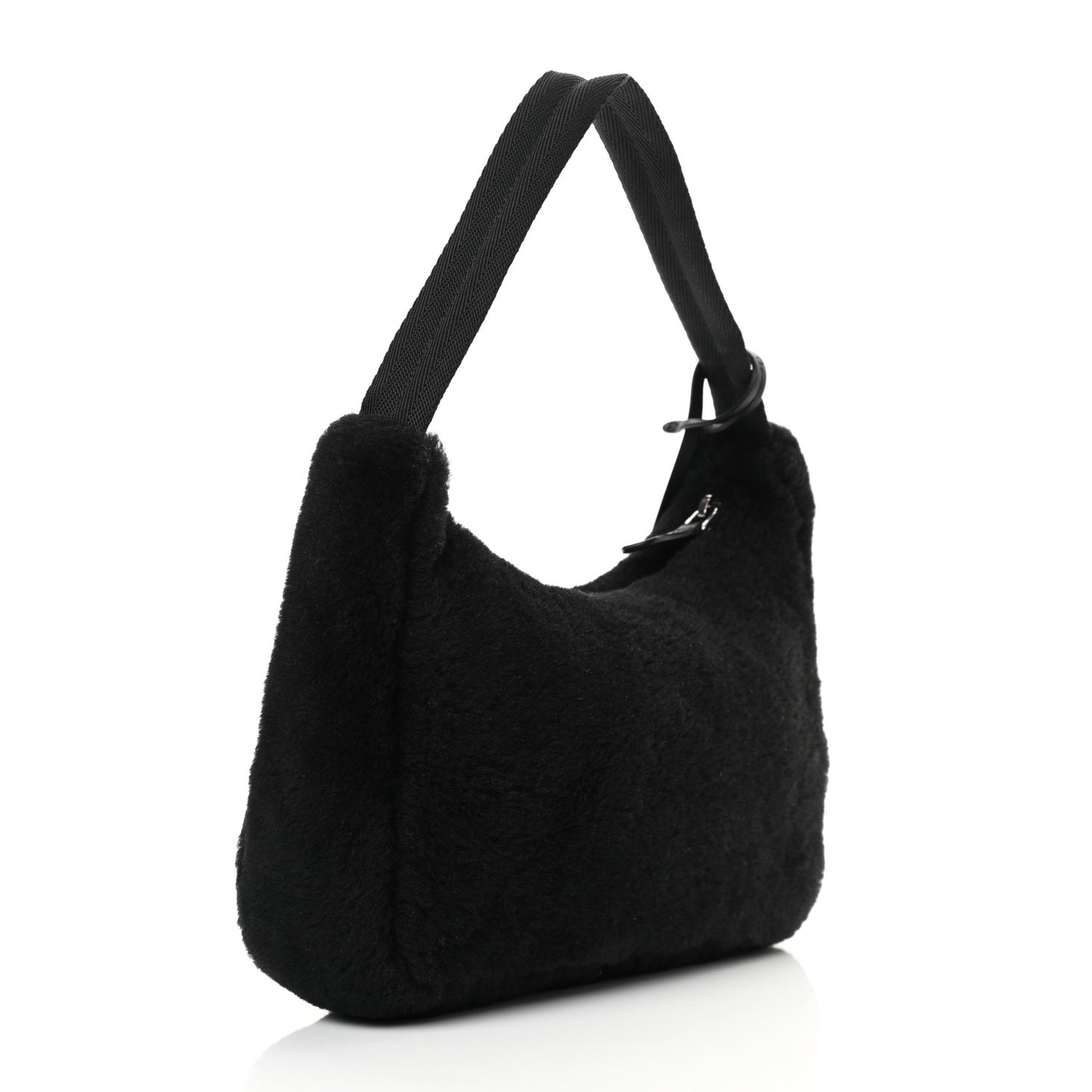 Shearling Mini Re-Edition 2000 Bag Black