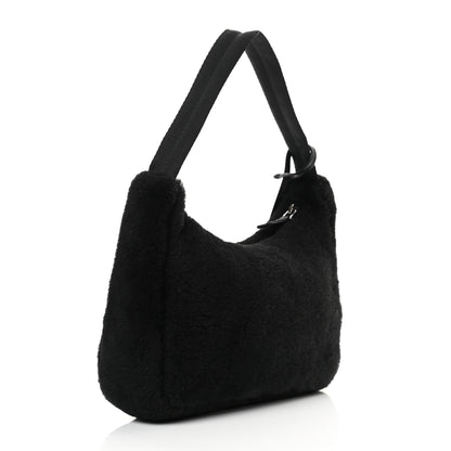 Prada Shearling Mini Re-Edition 2000 Bag Black 3 of 10