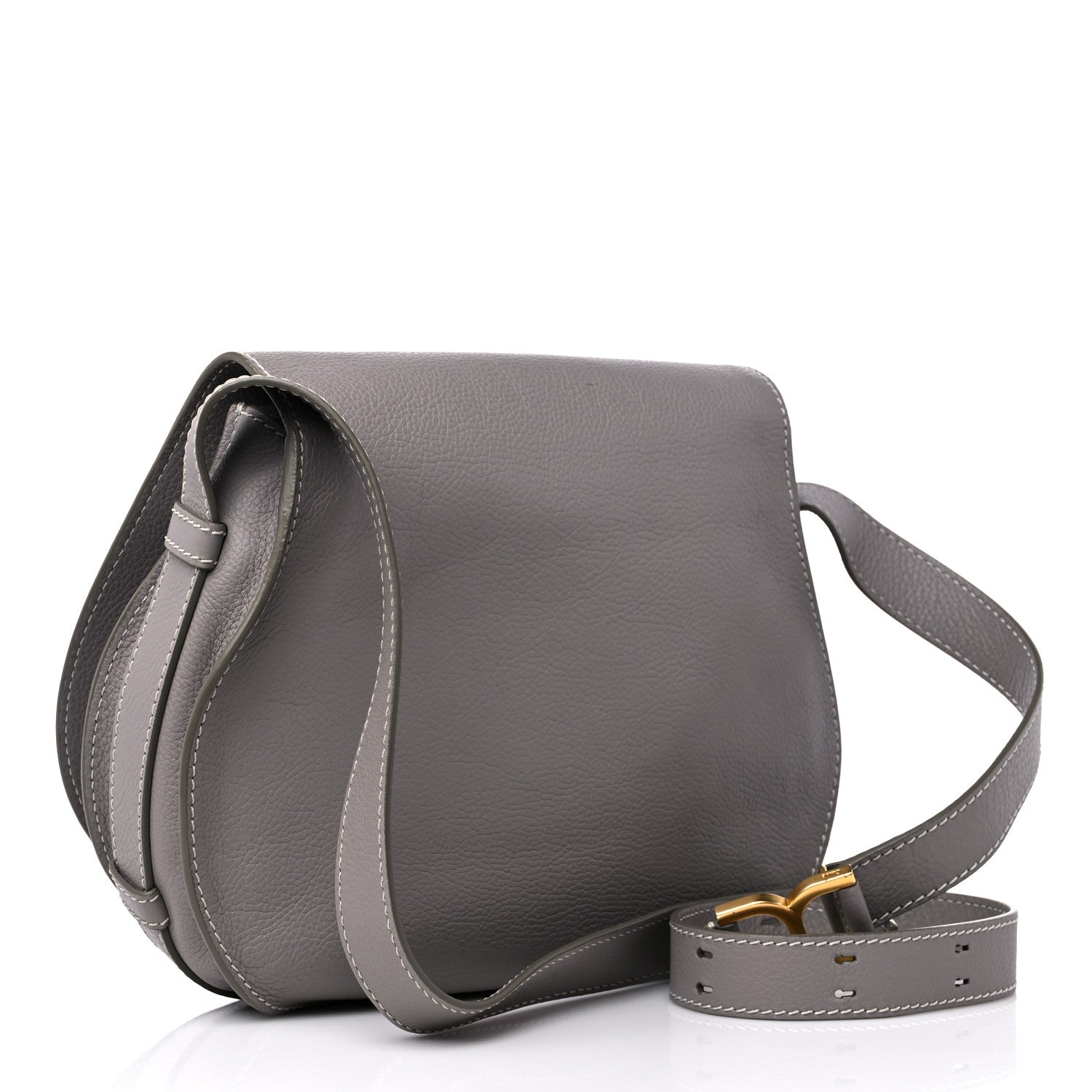 Chloe Calfskin Medium Marcie Round Crossbody Bag Cashmere Grey 3 of 8