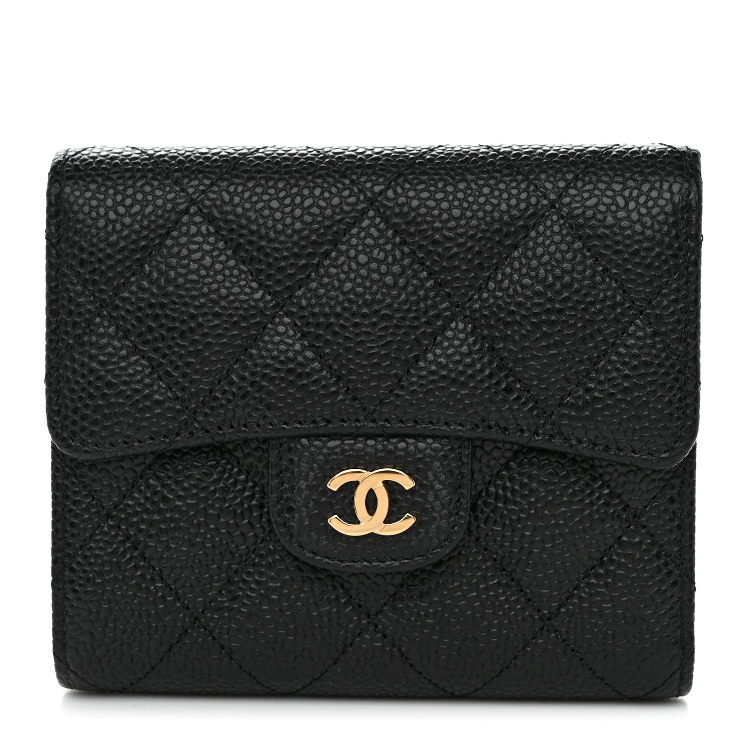 Chanel Caviar Quilted Compact Flap Wallet Black 1 of 9