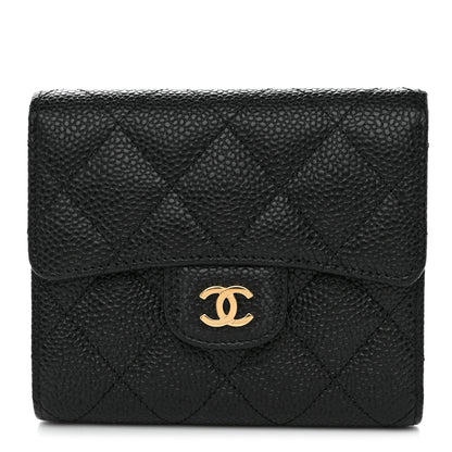 Chanel Caviar Quilted Compact Flap Wallet Black 1 of 9