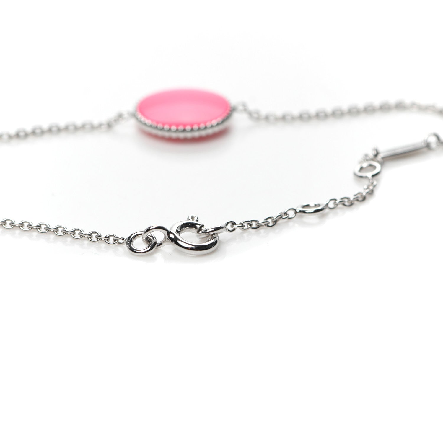 Christian Dior 18K White Gold Diamond Enamel Rose Des Vents Bracelet Pink 4 of 7