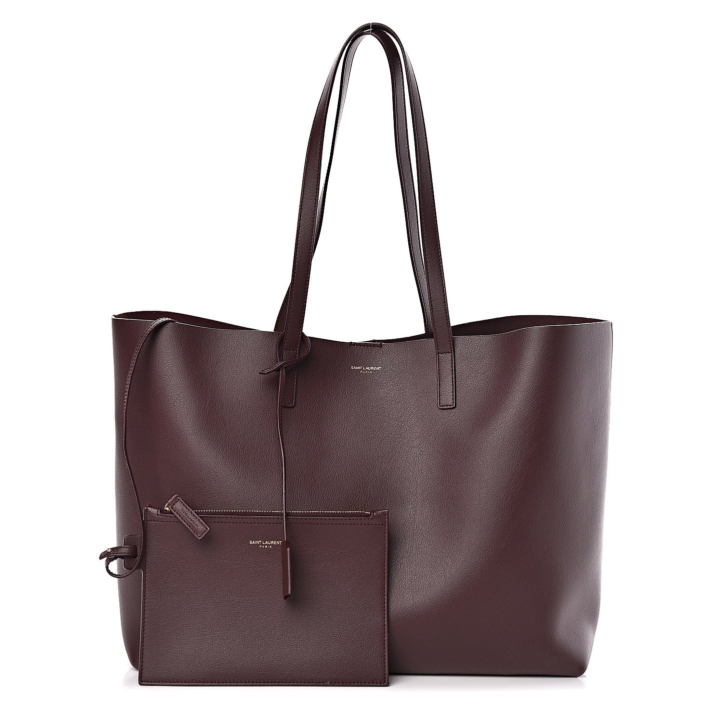 Calfskin Large Shopping Tote Bordeaux