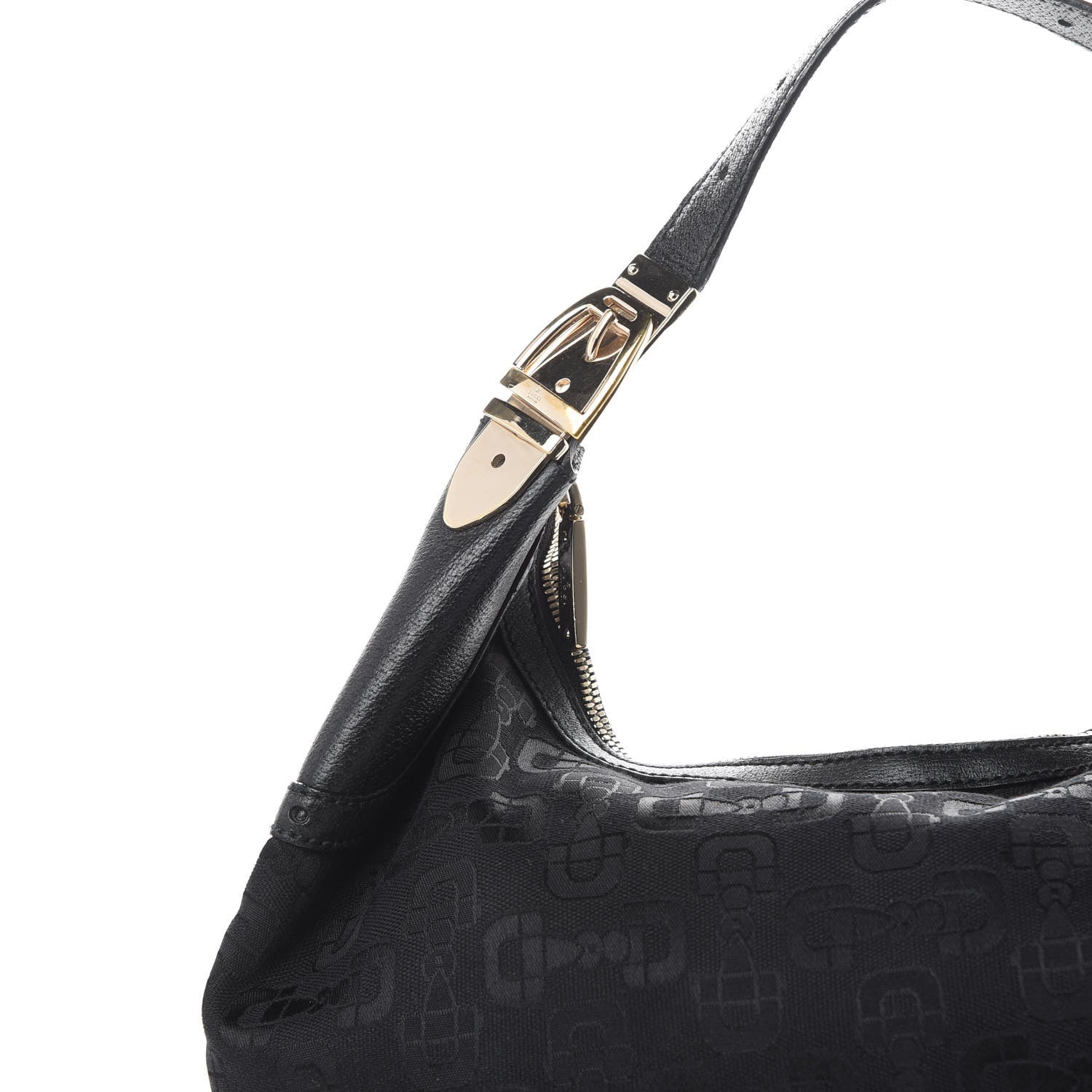 Gucci Canvas Horsebit Glam Hobo Black 8 of 11