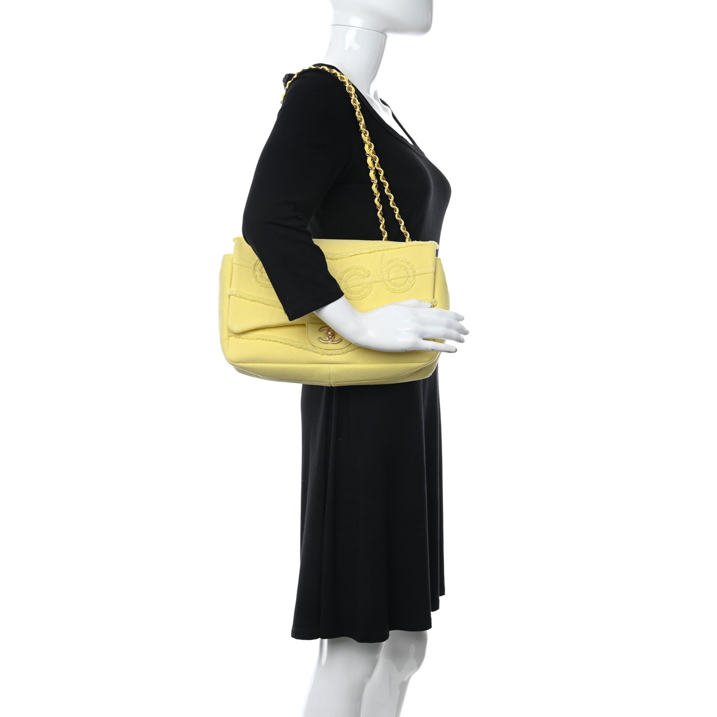 Denim Coco Jumbo Single Flap Yellow