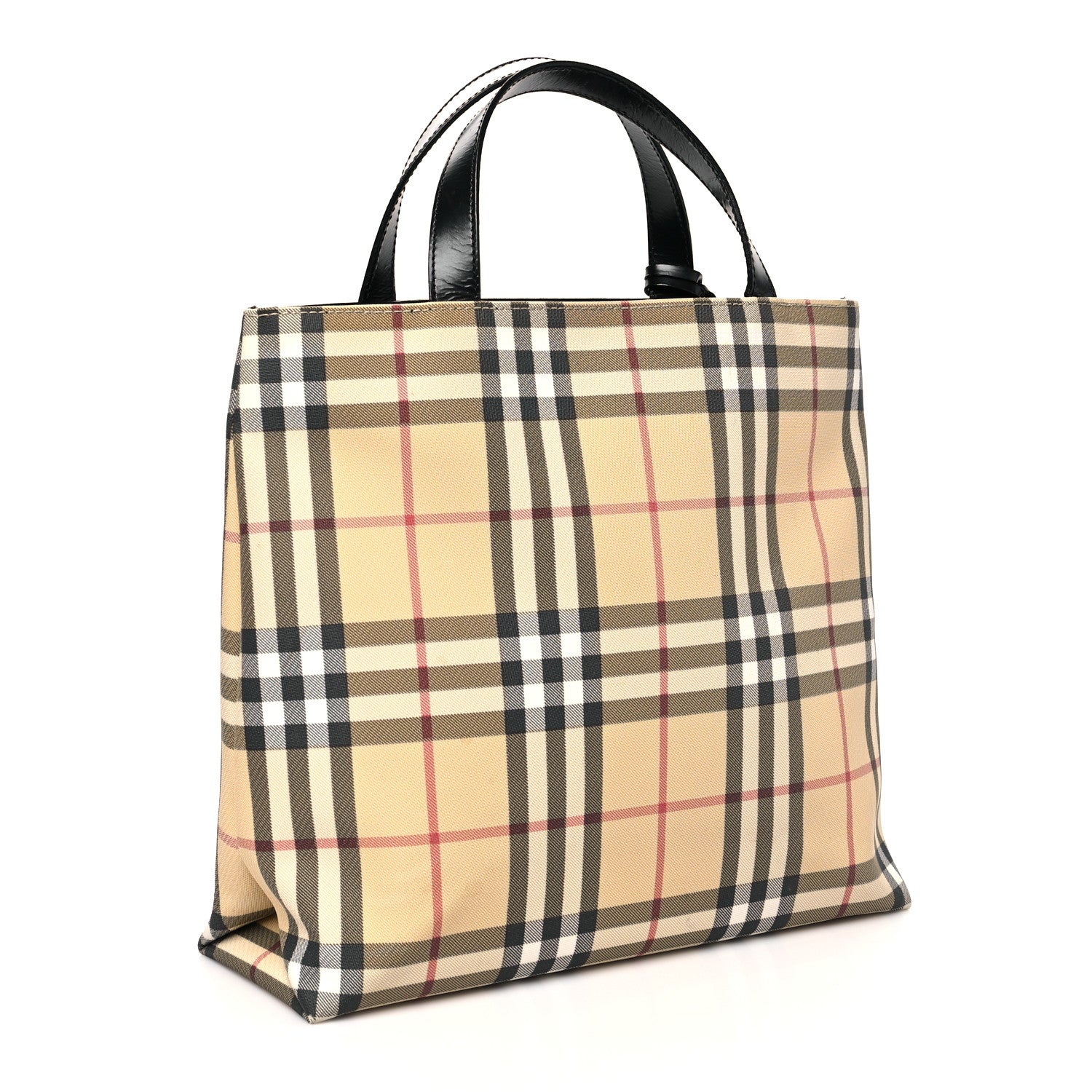 Burberry Canvas House Check Small Tote Black 2 of 8