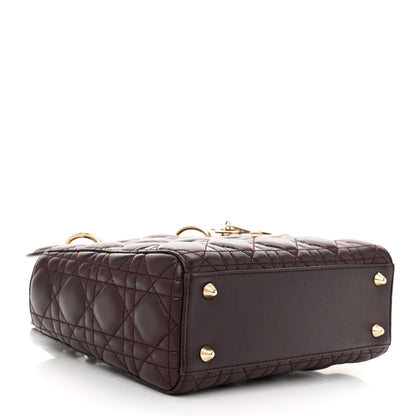 Christian Dior Lambskin Cannage Small Lucky Badges My Lady Dior Burgundy 5 of 11