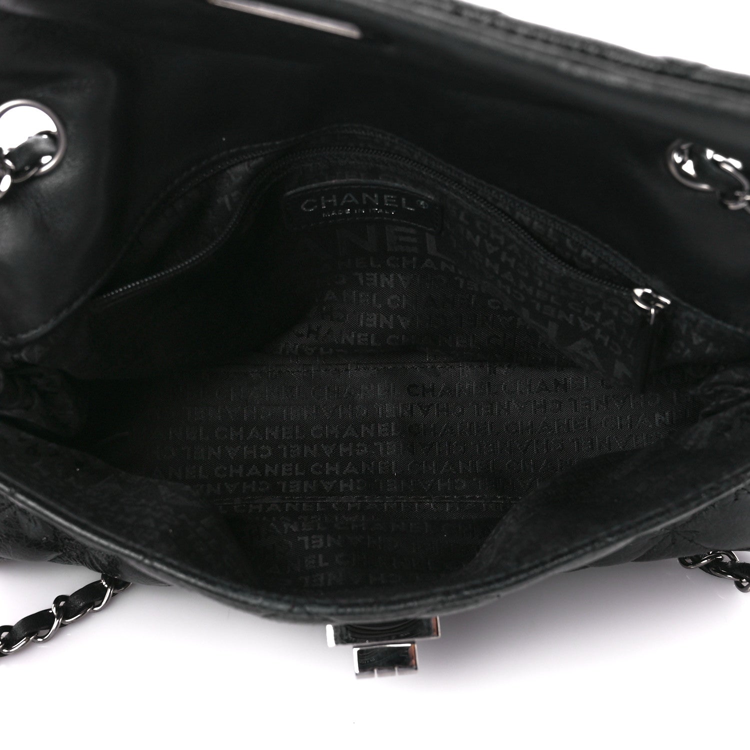 Chanel Glazed Crackled Calfskin Mademoiselle Flap Black 5 of 10