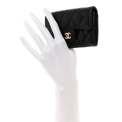 Chanel Caviar Quilted Flap Card Holder Wallet Black 2 of 8