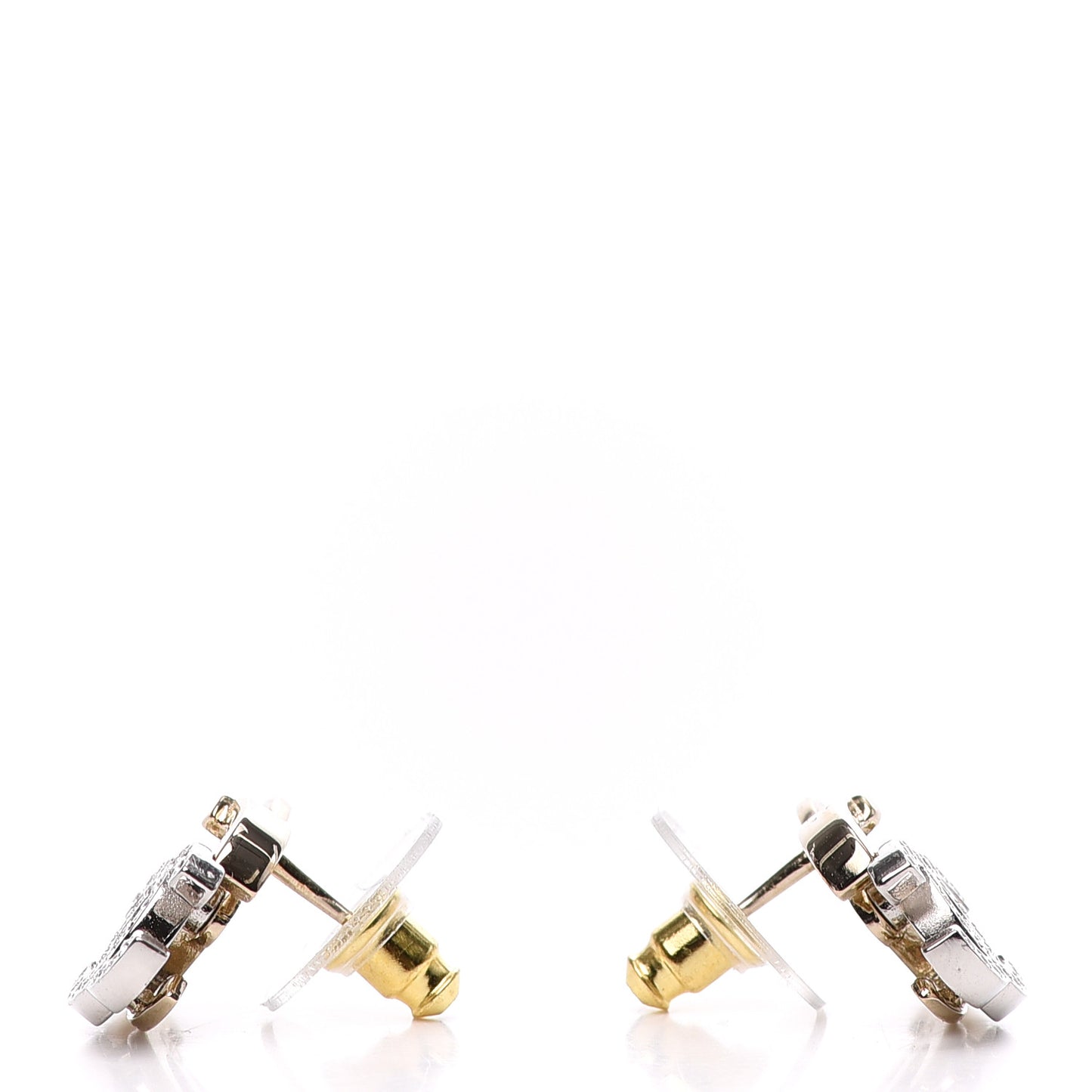 Crystal Double CC Earrings Gold Silver