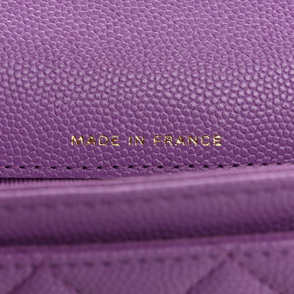 Chanel Caviar Quilted Flap Card Holder Wallet Purple 7 of 8