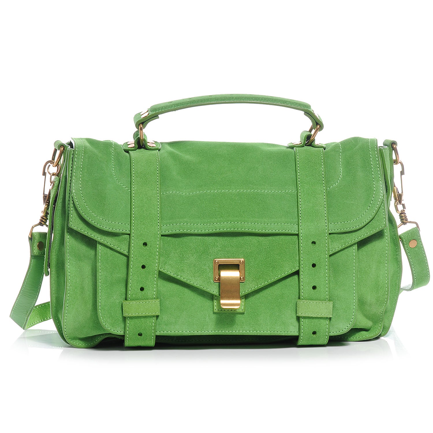 Proenza Schouler Suede PS1 Medium Satchel Tropical Green 1 of 8