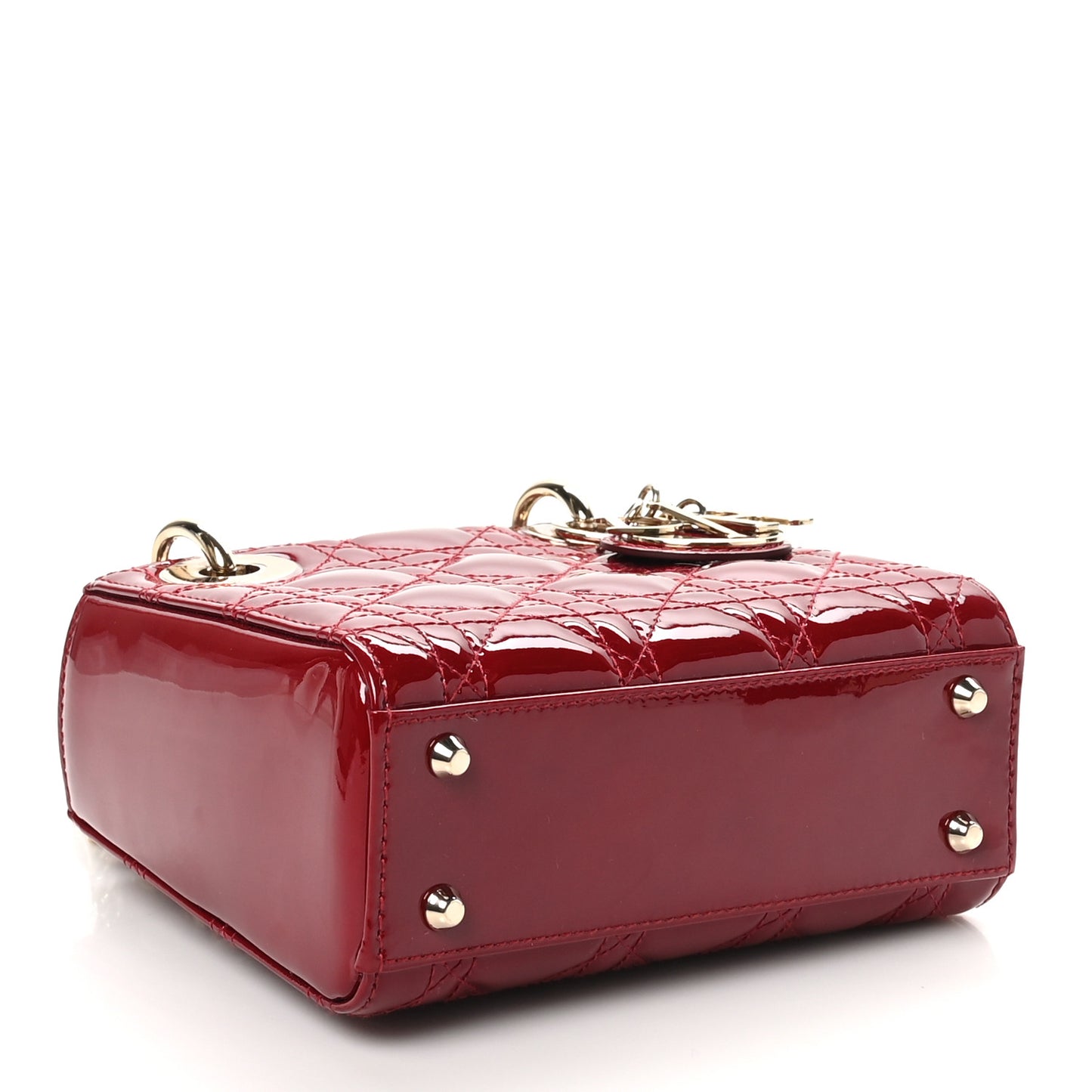 Patent Cannage Mini Lady Dior Red