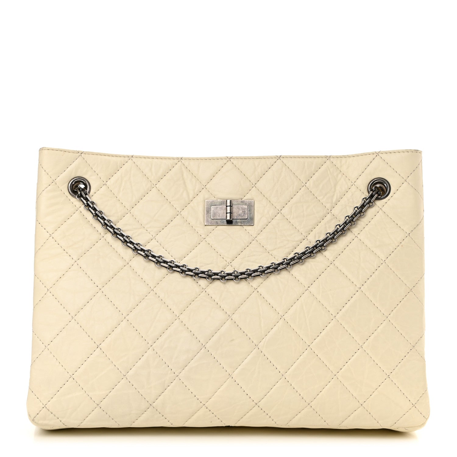 Chanel Aged Calfskin Quilted Reissue 2.55 Tote Ivory 1 of 13