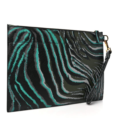 Versace Calfskin Tiger Medusa Biggie Clutch Multicolor 3 of 8