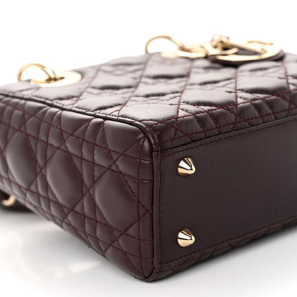 Christian Dior Lambskin Cannage Small Lucky Badges My Lady Dior Burgundy 8 of 10