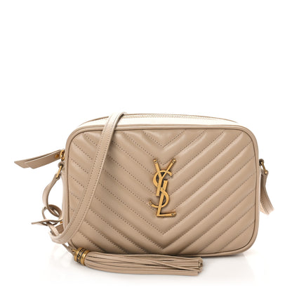 Saint Laurent Calfskin Matelasse Monogram Lou Camera Bag Dark Beige 1 of 11