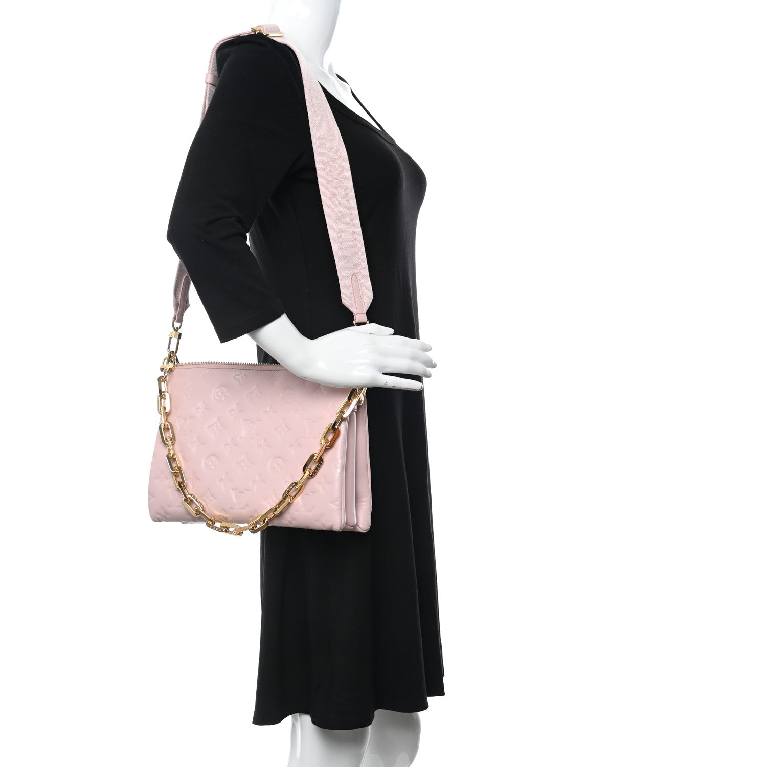 Louis Vuitton Lambskin Embossed Monogram Coussin PM Rose 2 of 8