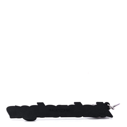 Balenciaga Rubber Logo Keyring White Black 2 of 4