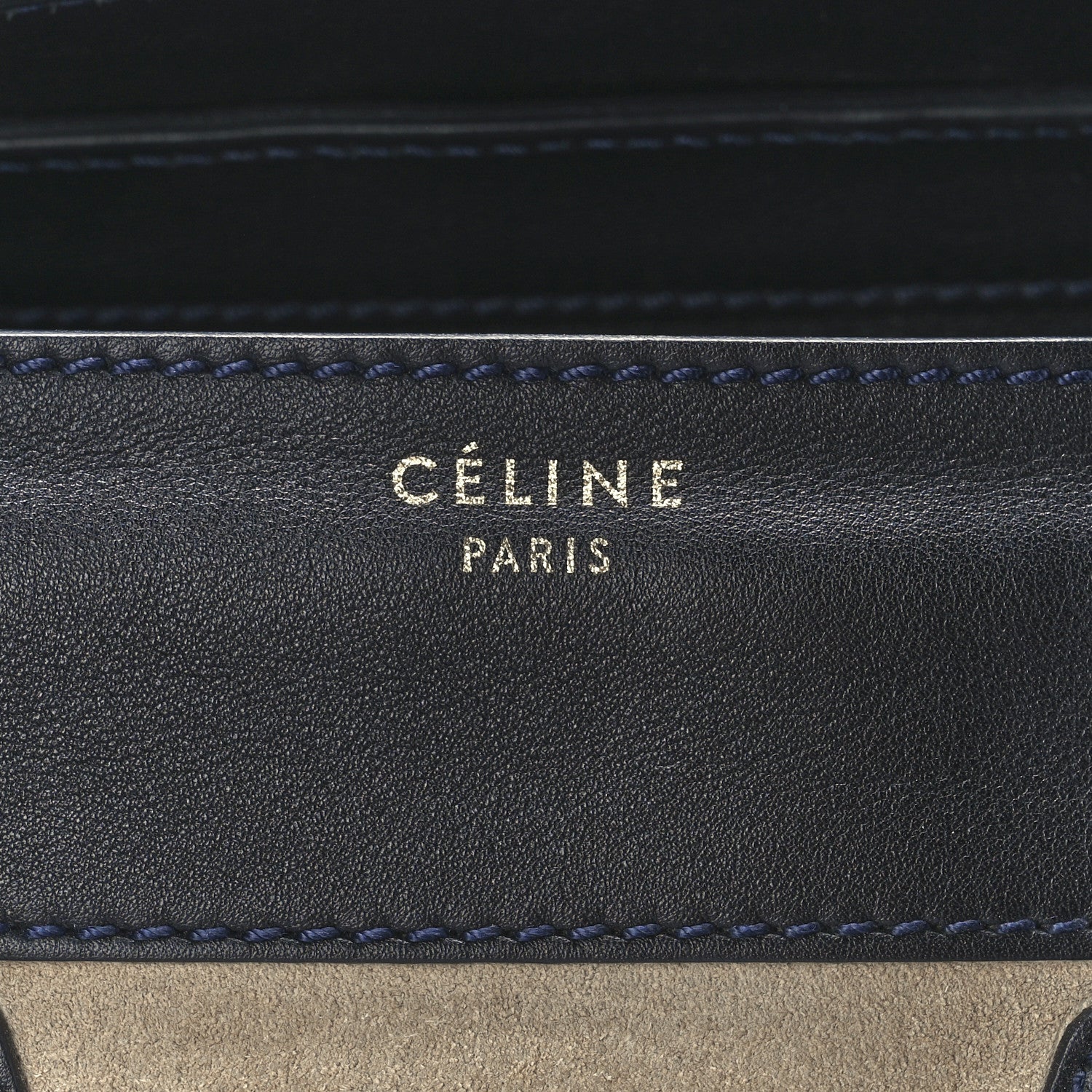 Celine Smooth Calfskin Suede Mini Bi-Color Luggage Navy Dune 7 of 11