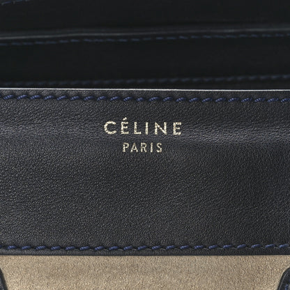 Celine Smooth Calfskin Suede Mini Bi-Color Luggage Navy Dune 7 of 11