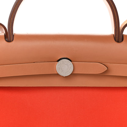 Hermes Vache Hunter Toile Herbag Zip 31 PM Capucine Fauve 9 of 12
